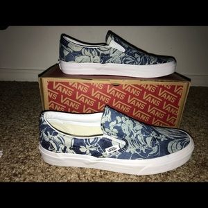 Vans indigo/blue flowers